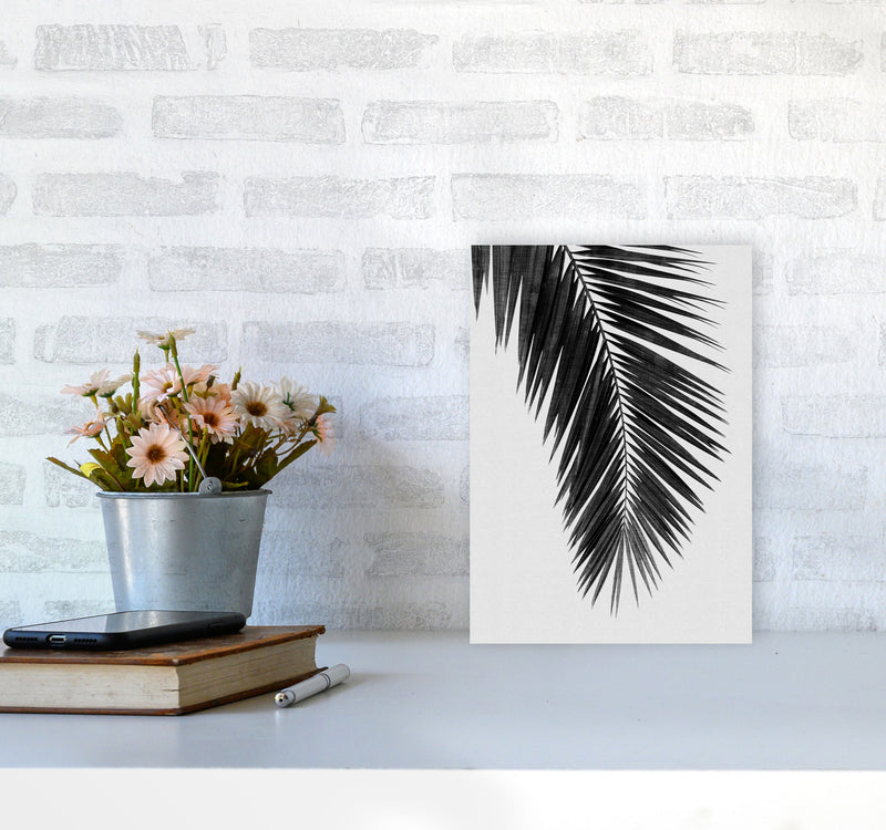 Palm Leaf Black & White I Print By Orara Studio A4 Black Frame