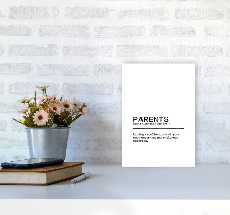 Parents Memories Definition Quote Print By Orara Studio A4 Black Frame