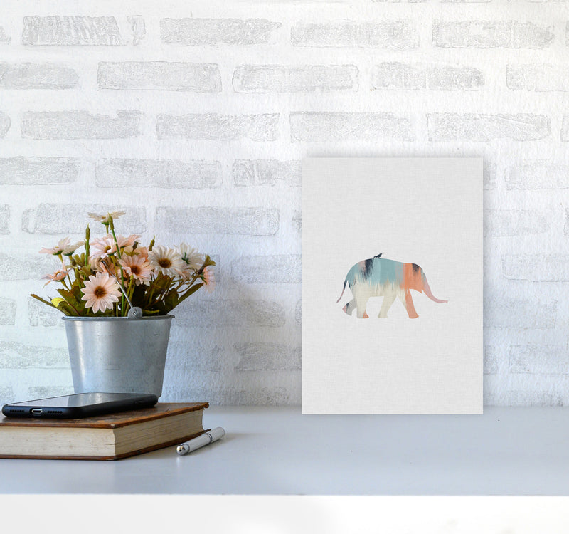 Pastel Elephant Print By Orara Studio Animal Art Print A4 Black Frame