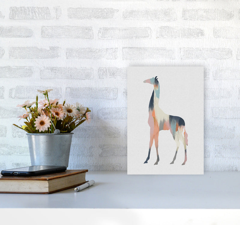 Pastel Giraffe Print By Orara Studio Animal Art Print A4 Black Frame