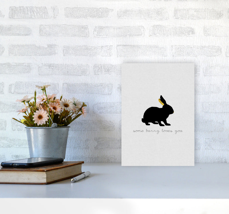 Some Bunny Loves You Animal Quote Print By Orara Studio A4 Black Frame
