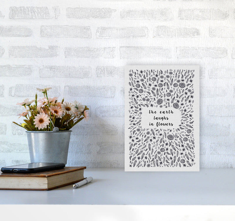 The Earth Laughs In Flowers Shakespeare Quote Print By Orara Studio A4 Black Frame
