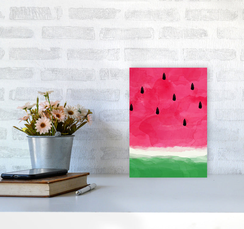 Watermelon Abstract Print By Orara Studio, Framed Kitchen Wall Art A4 Black Frame