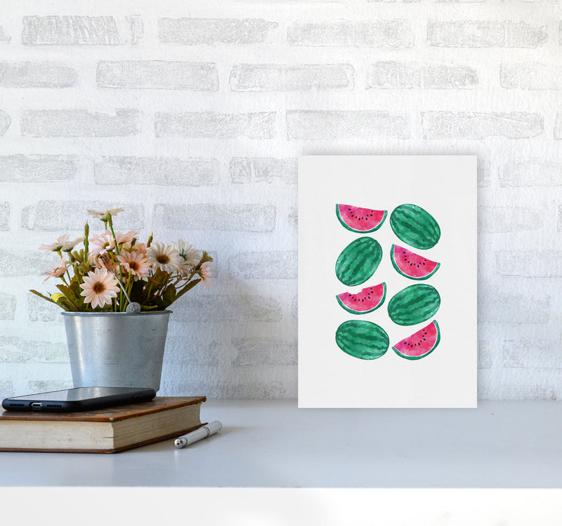 Watermelon Crowd Print By Orara Studio, Framed Kitchen Wall Art A4 Black Frame