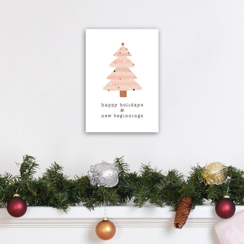 Happy Holidays & New Beginnings Christmas Art Print by Orara Studio A4 Black Frame