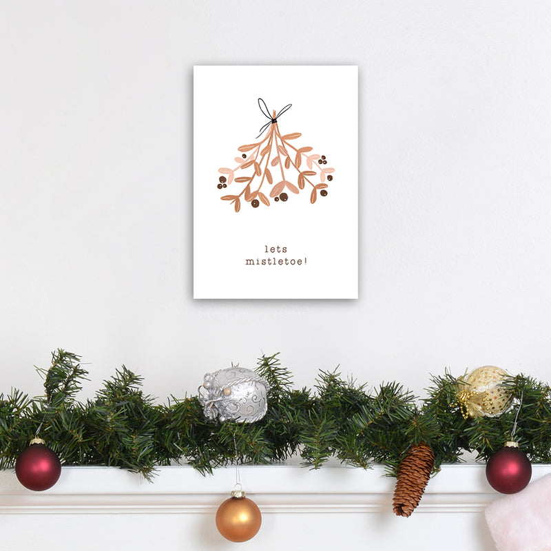 Lets Mistletoe Christmas Art Print by Orara Studio A4 Black Frame