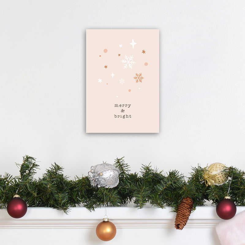 Merry & Bright Christmas Art Print by Orara Studio A4 Black Frame