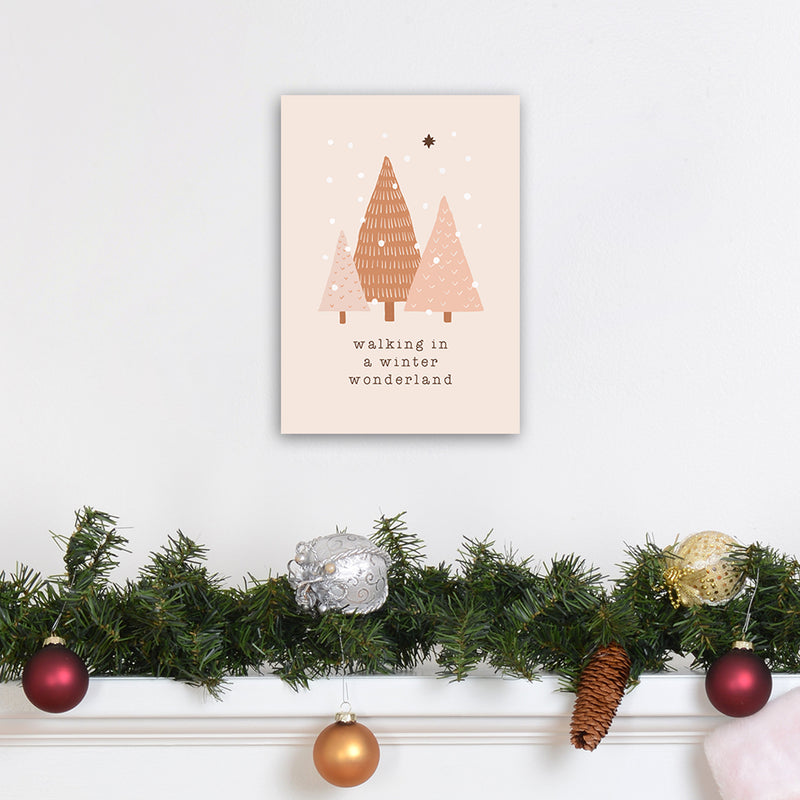 Walking In A Winter Wonderdland Christmas Art Print by Orara Studio A4 Black Frame
