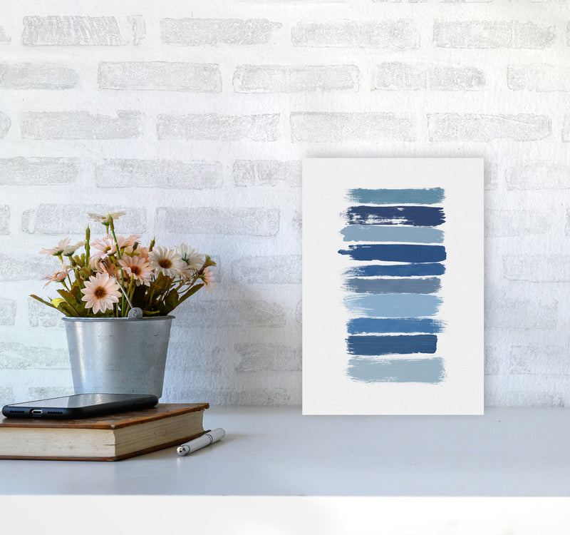Ombre Blue Abstract Art Print by Orara Studio A4 Black Frame