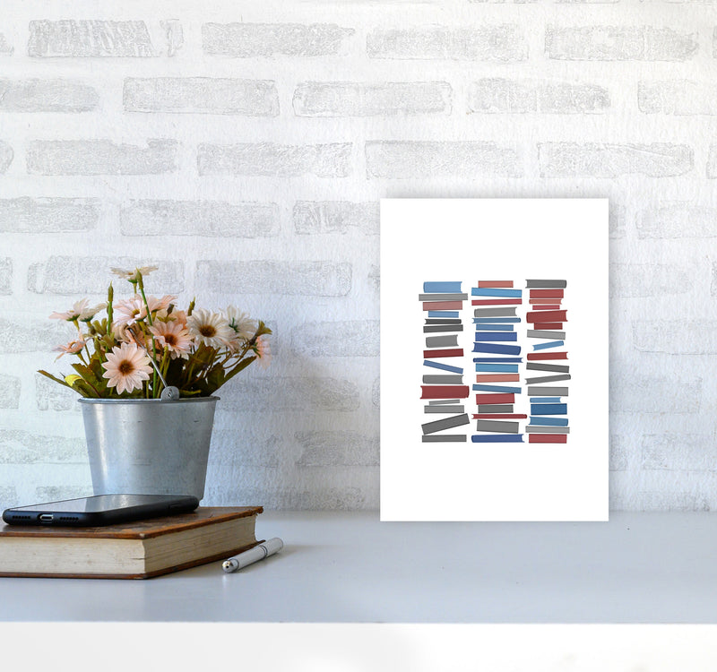 Books Colourful Abstract Art Print by Orara Studio A4 Black Frame