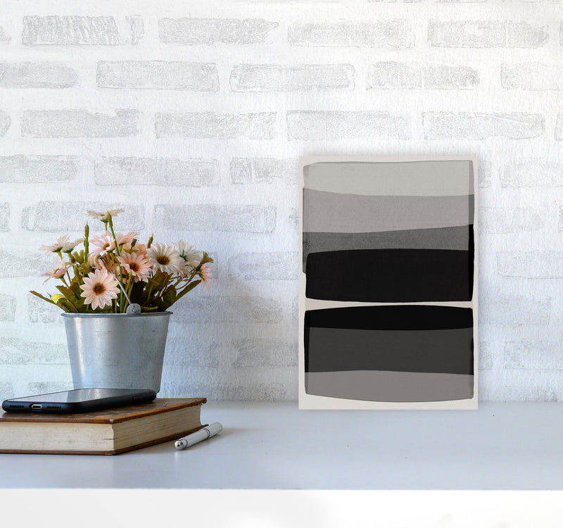 Modern Black and White Abstract Art Print by Orara Studio A4 Black Frame