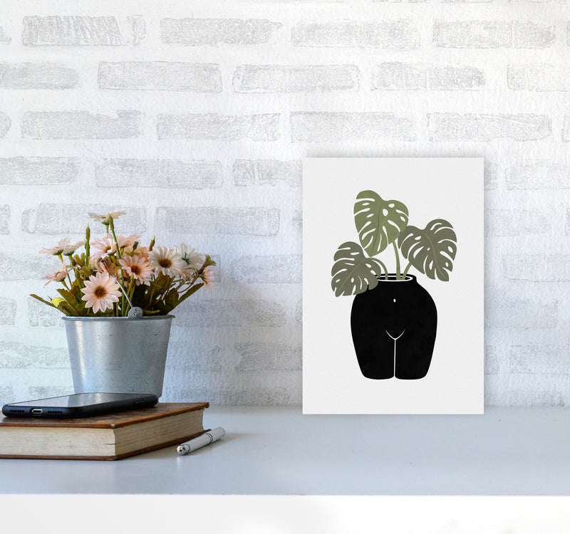 Body-tanical Vase Art Print by Orara Studios A4 Black Frame