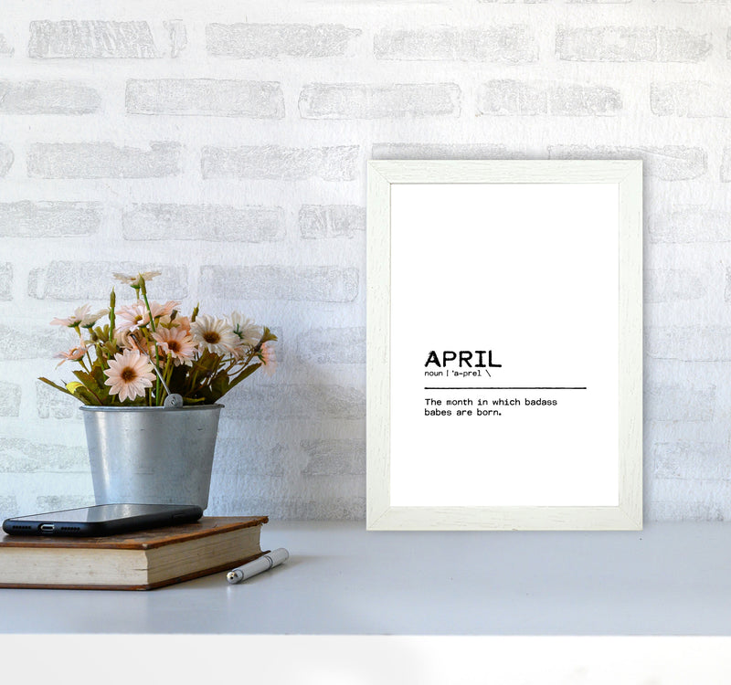 April Badass Definition Quote Print By Orara Studio A4 Oak Frame