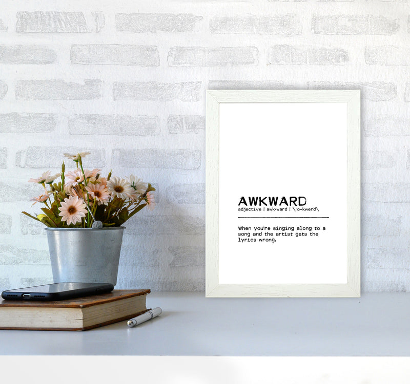 Awkward Singing Definition Quote Print By Orara Studio A4 Oak Frame