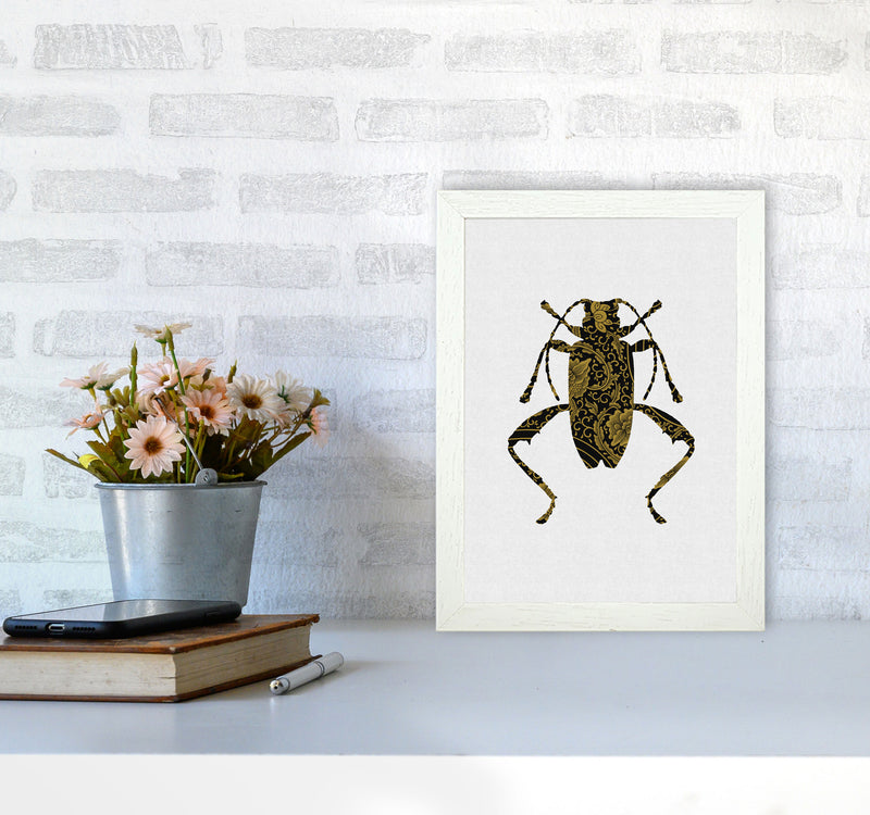 Black And Gold Beetle III Print By Orara Studio Animal Art Print A4 Oak Frame