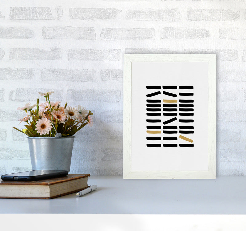 Black And Gold Abstract Print By Orara Studio A4 Oak Frame