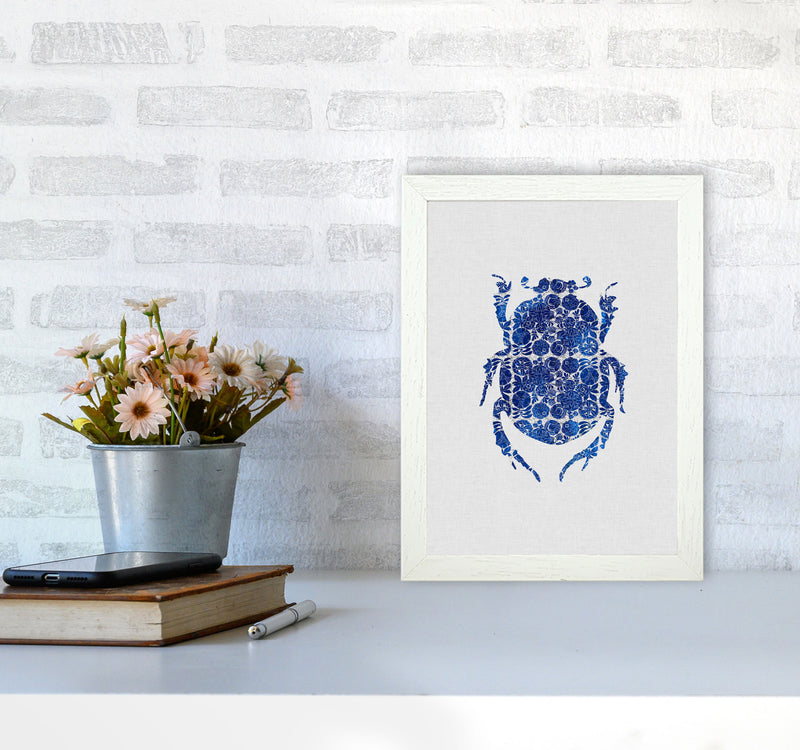Blue Beetle I Print By Orara Studio Animal Art Print A4 Oak Frame