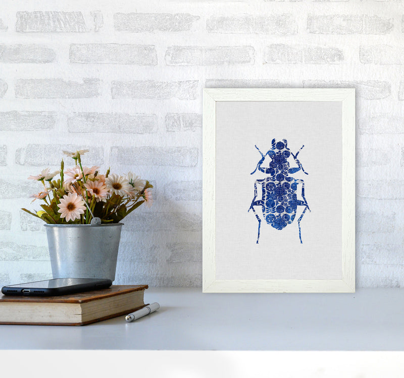Blue Beetle II Print By Orara Studio Animal Art Print A4 Oak Frame