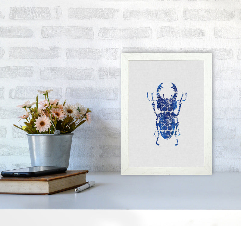 Blue Beetle III Print By Orara Studio Animal Art Print A4 Oak Frame
