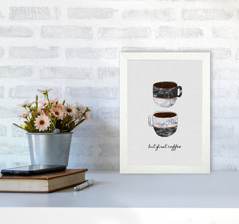 But First Coffee II Print By Orara Studio, Framed Kitchen Wall Art A4 Oak Frame