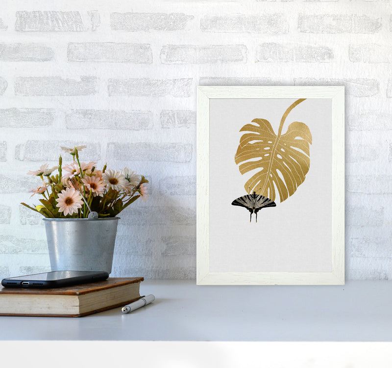 Butterfly & Monstera Leaf Print By Orara Studio A4 Oak Frame