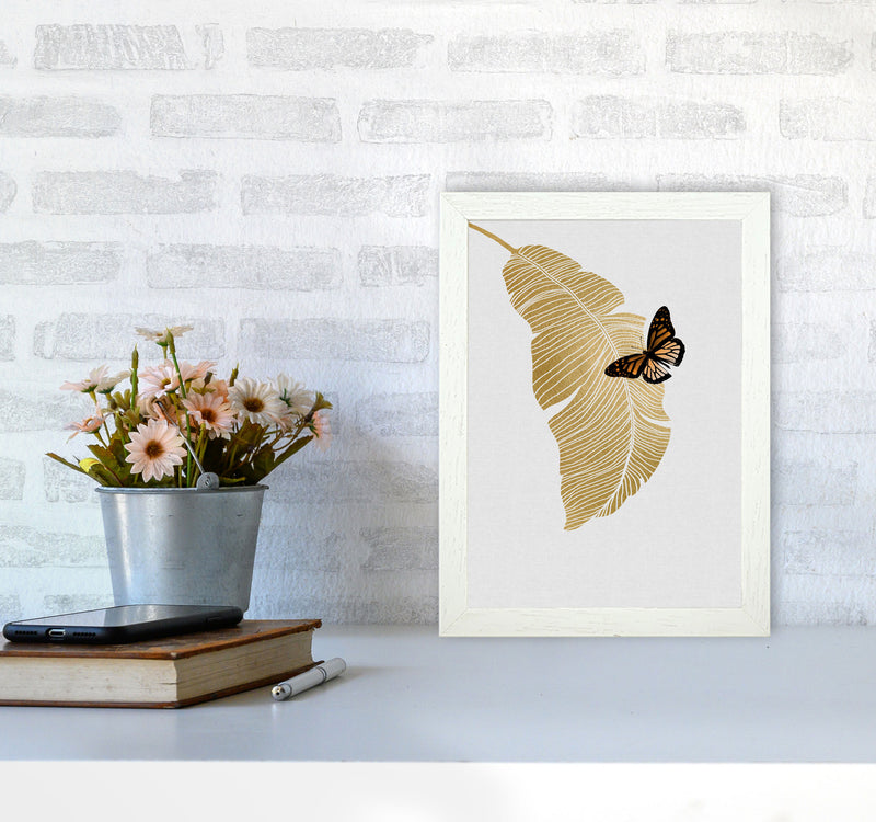Butterfly & Palm Leaf Print By Orara Studio A4 Oak Frame