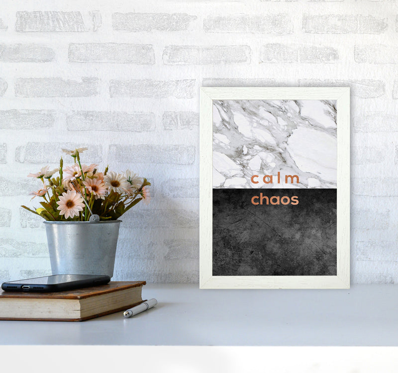 Calm Chaos Marble Quote Print By Orara Studio A4 Oak Frame