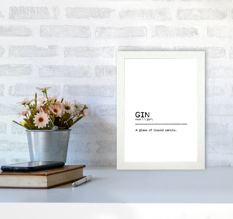Gin Sanity Definition Quote Print By Orara Studio A4 Oak Frame