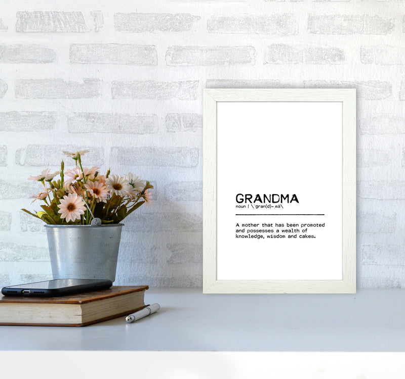Grandma Knowledge Definition Quote Print By Orara Studio A4 Oak Frame