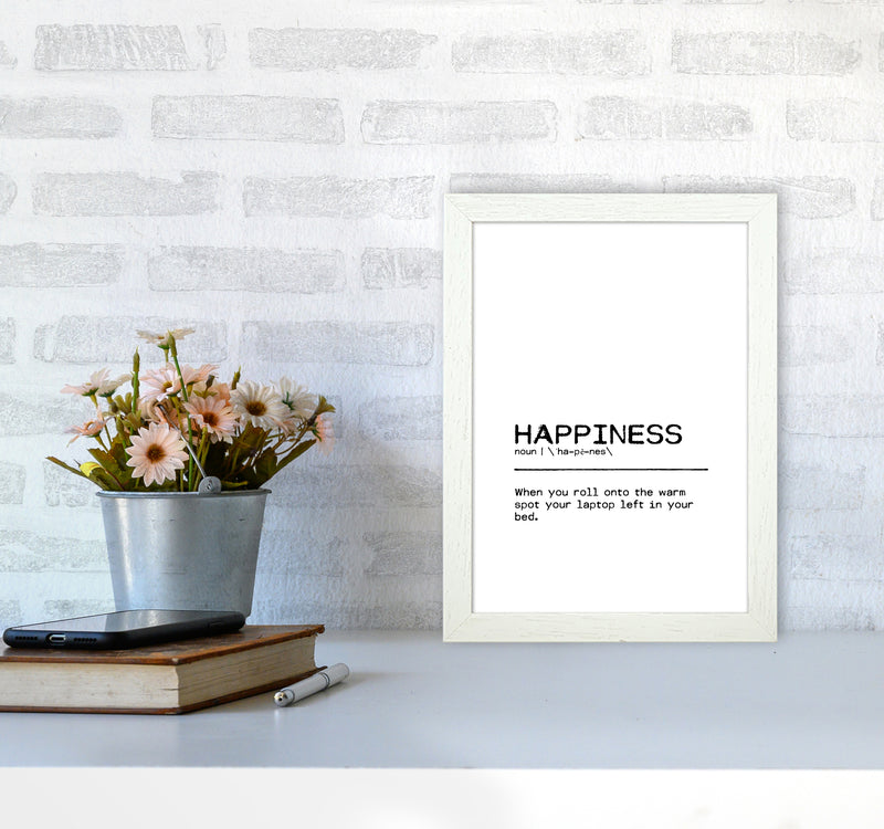 Happiness Laptop Definition Quote Print By Orara Studio A4 Oak Frame
