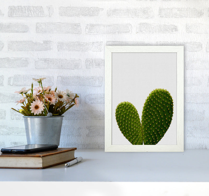 Heart Cactus Print By Orara Studio, Framed Botanical & Nature Art Print A4 Oak Frame