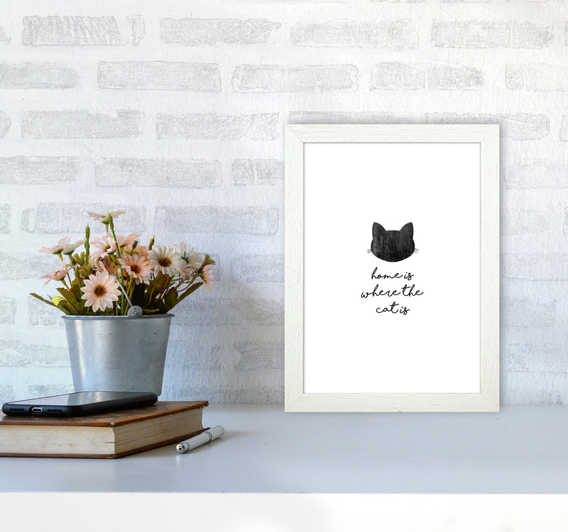 Home Is Where The Cat Is Print By Orara Studio Animal Art Print A4 Oak Frame