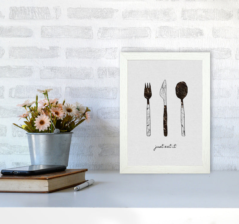 Just Eat It Print By Orara Studio, Framed Kitchen Wall Art A4 Oak Frame