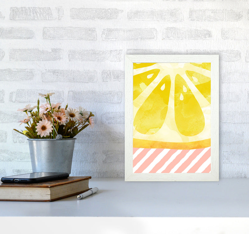 Lemon Abstract Print By Orara Studio, Framed Kitchen Wall Art A4 Oak Frame