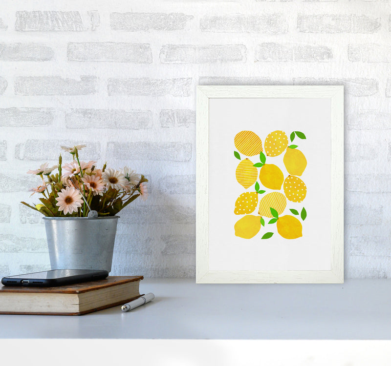 Lemon Crowd Print By Orara Studio, Framed Kitchen Wall Art A4 Oak Frame