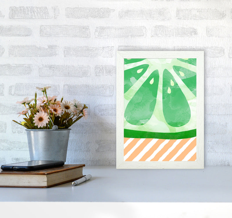 Lime Abstract Print By Orara Studio, Framed Kitchen Wall Art A4 Oak Frame