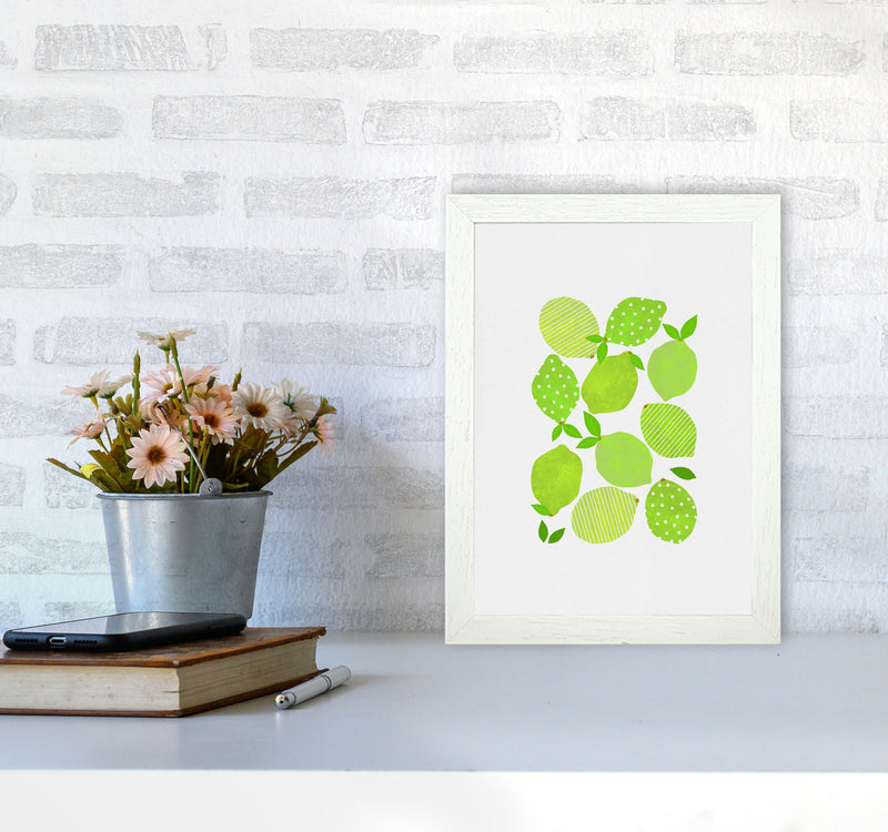 Lime Crowd Print By Orara Studio, Framed Kitchen Wall Art A4 Oak Frame
