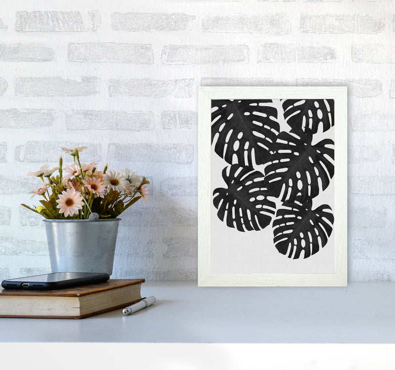 Monstera Black & White I Print By Orara Studio A4 Oak Frame