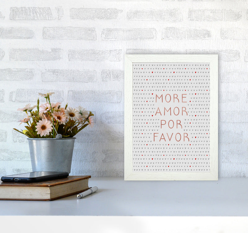 More Amor Pink Love Quote Print By Orara Studio A4 Oak Frame