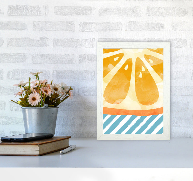 Orange Abstract Print By Orara Studio, Framed Kitchen Wall Art A4 Oak Frame