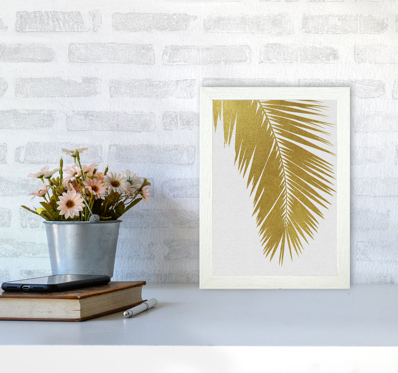 Palm Leaf Gold I Print By Orara Studio, Framed Botanical & Nature Art Print A4 Oak Frame