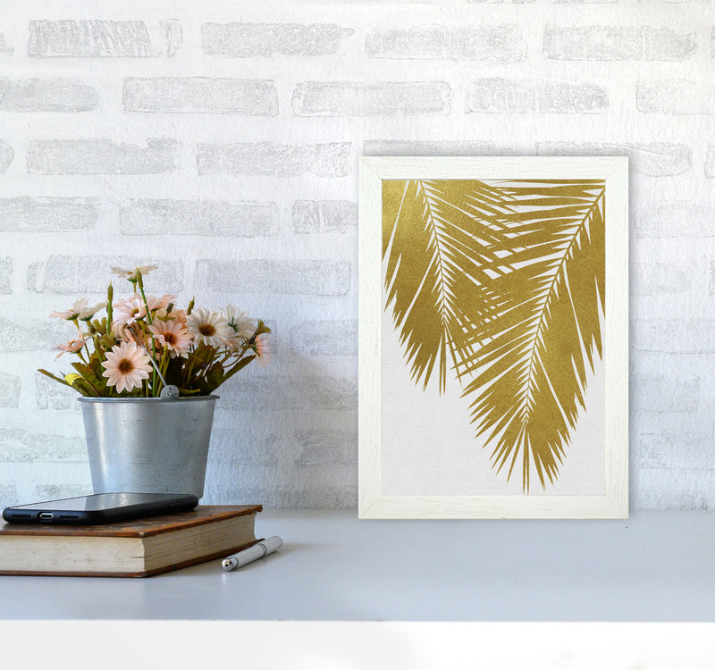 Palm Leaf Gold II Print By Orara Studio, Framed Botanical & Nature Art Print A4 Oak Frame