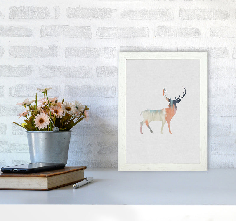 Pastel Deer I Print By Orara Studio Animal Art Print A4 Oak Frame