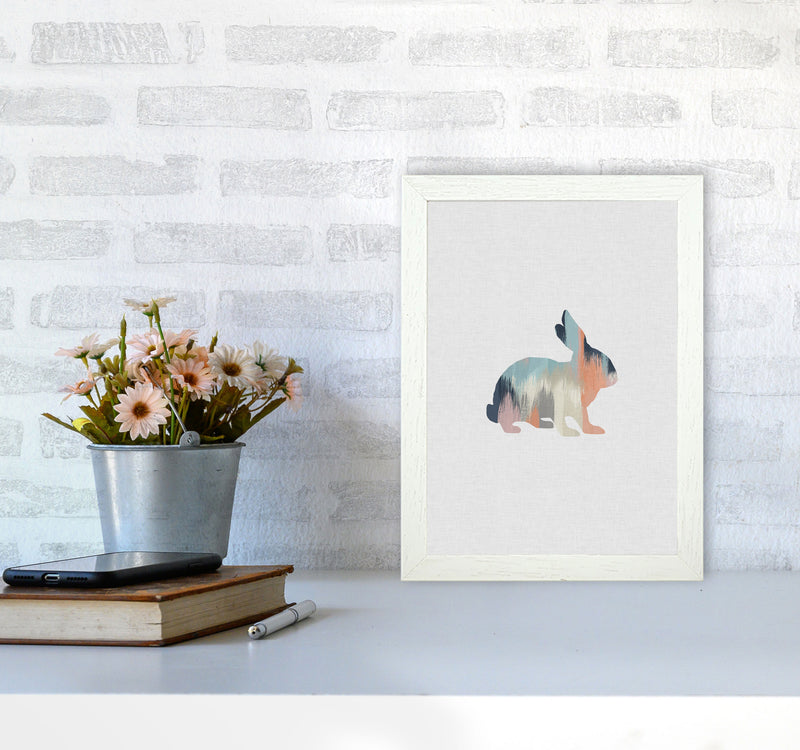 Pastel Rabbit Print By Orara Studio Animal Art Print A4 Oak Frame