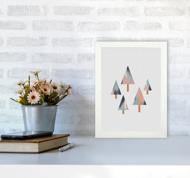 Pastel Trees Print By Orara Studio, Framed Botanical & Nature Art Print A4 Oak Frame