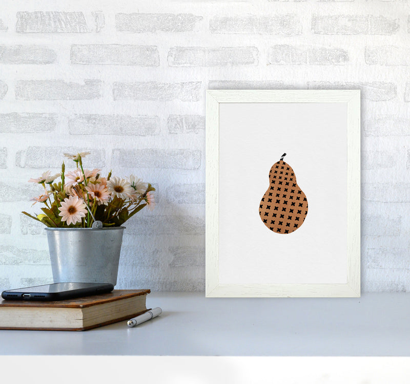 Pear Fruit Illustration Print By Orara Studio, Framed Kitchen Wall Art A4 Oak Frame