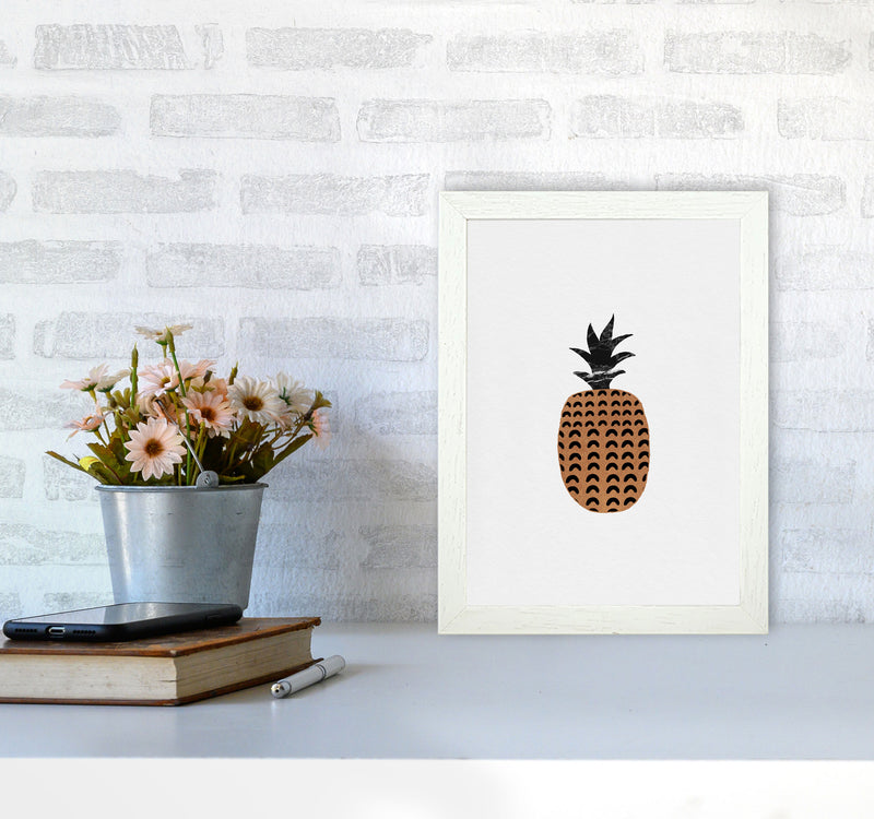 Pineapple Fruit Illustration Print By Orara Studio, Framed Kitchen Wall Art A4 Oak Frame