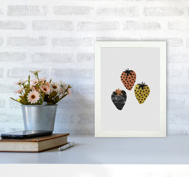 Strawberries Print By Orara Studio, Framed Kitchen Wall Art A4 Oak Frame