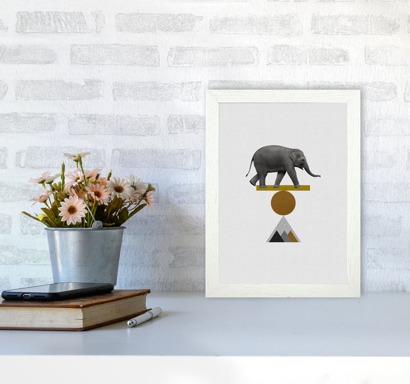 Tribal Elephant Print By Orara Studio Animal Art Print A4 Oak Frame