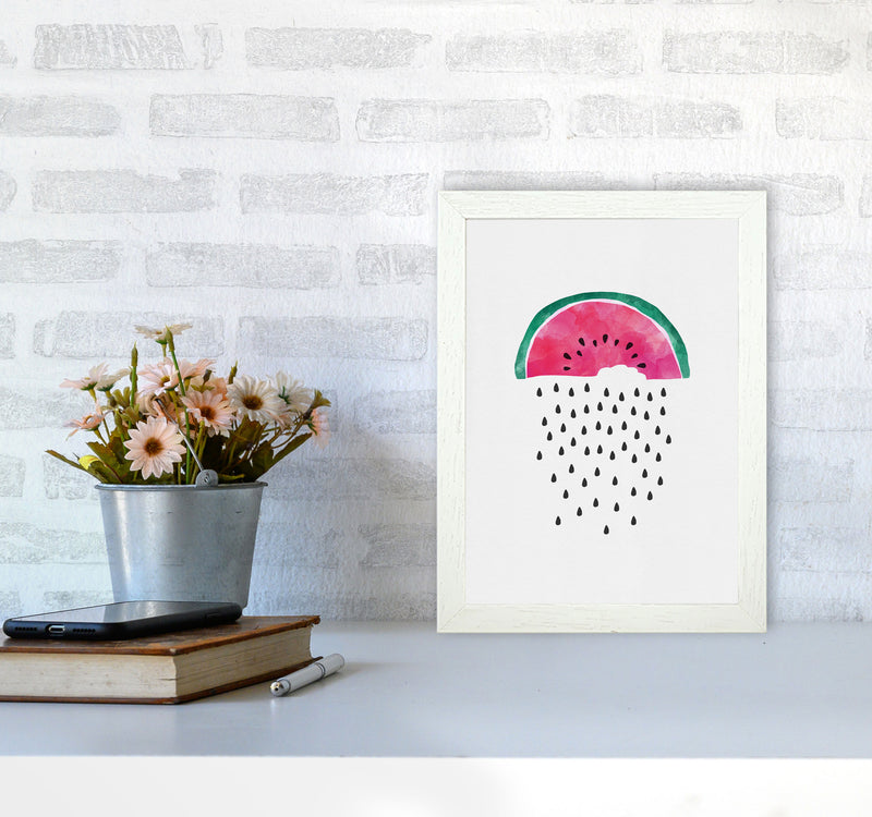 Watermelon Rain Print By Orara Studio, Framed Kitchen Wall Art A4 Oak Frame